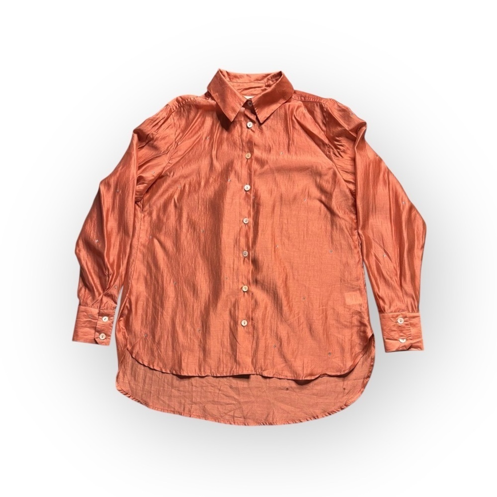 Bailey 44 Women’s Button Down Shirt XS Rust Orange NWT Flaw – Broken Button